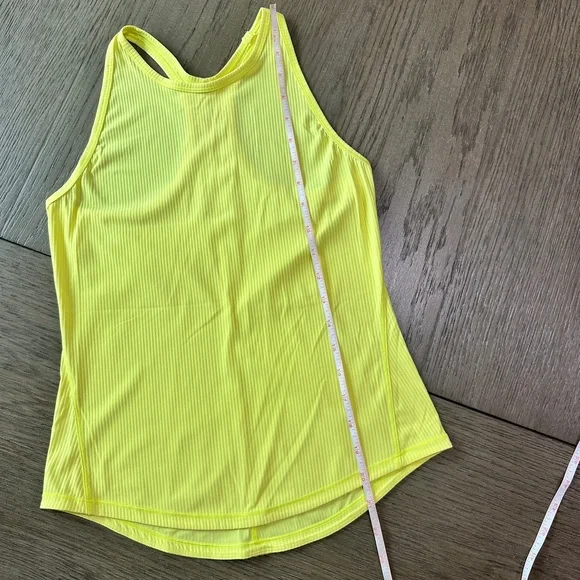 Lululemon Base Pace Ribbed Racerback Tank Top Size 4 Yellow - Picture 5 of 5